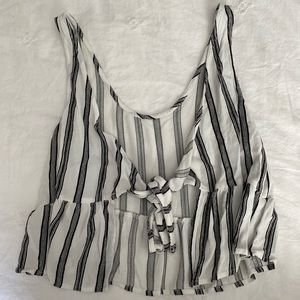 Black and white striped tank blouse